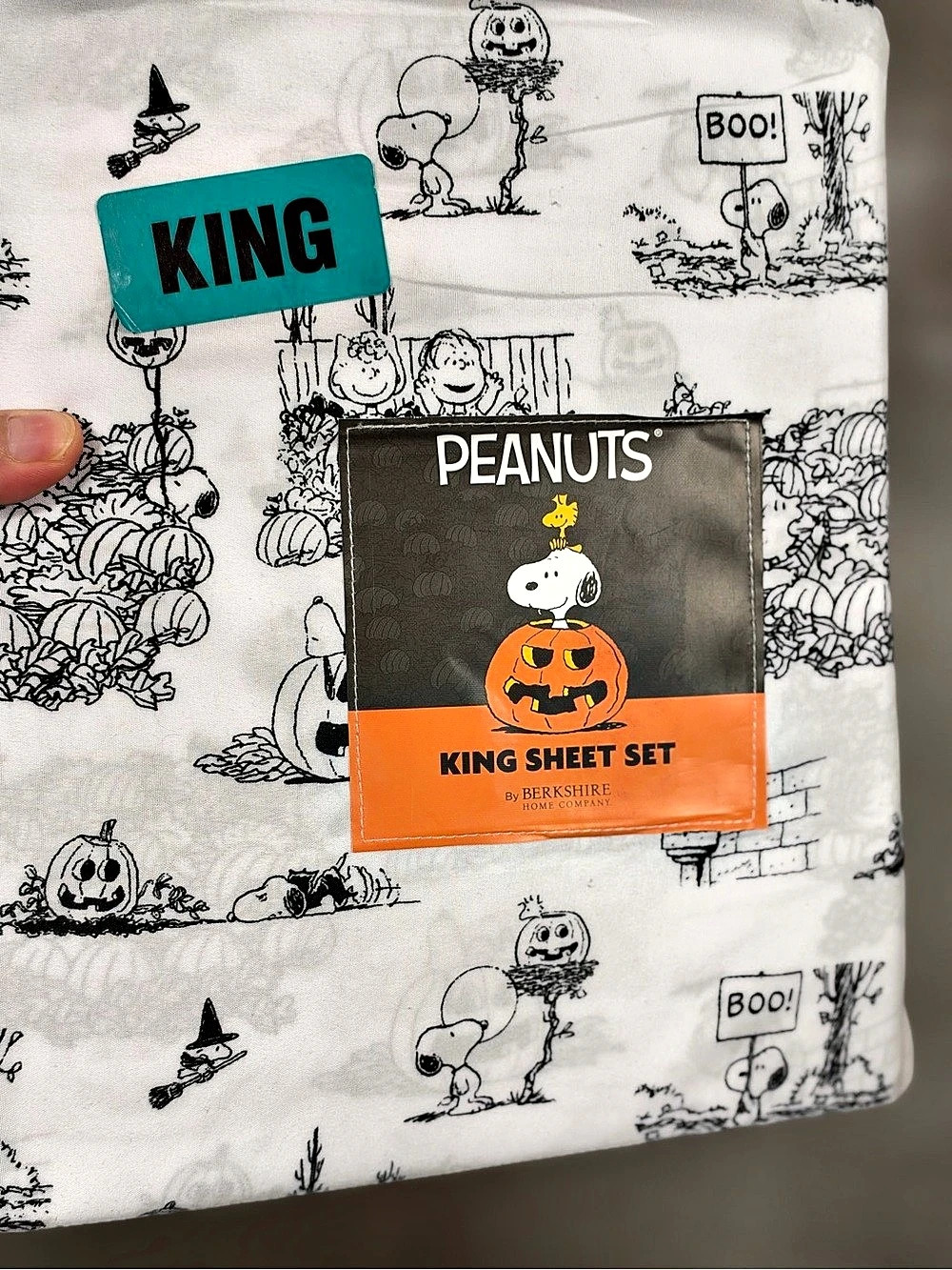 Peanuts King Sheet Set Halloween Sheet Set King NWT